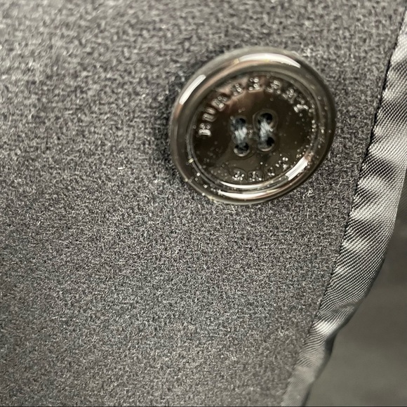 VINTAGE BURBERRY BRIT Banaptes Double Breasted Women's Wool Trench Coat Size 12 - Picture 8 of 16